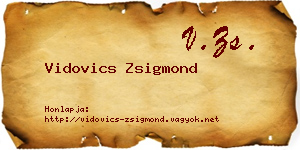 Vidovics Zsigmond névjegykártya