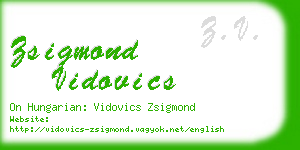 zsigmond vidovics business card